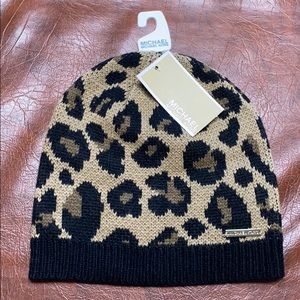 Michael Kors Leopard Print Beanie